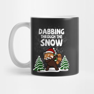 Cool Red Panda Dabbing Through The Snow Mug